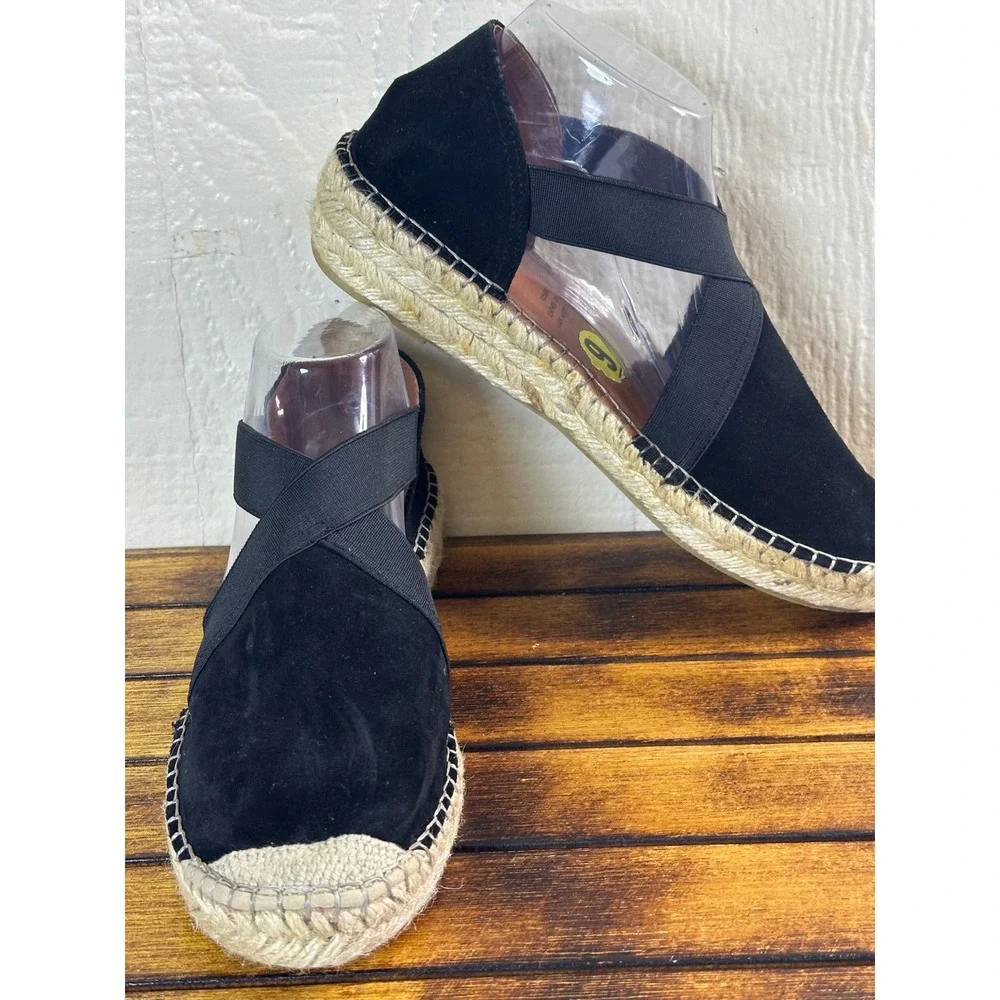 Fabiola Espadrille Flats Women's 9 Suede Cross Strap Slip On Shoes